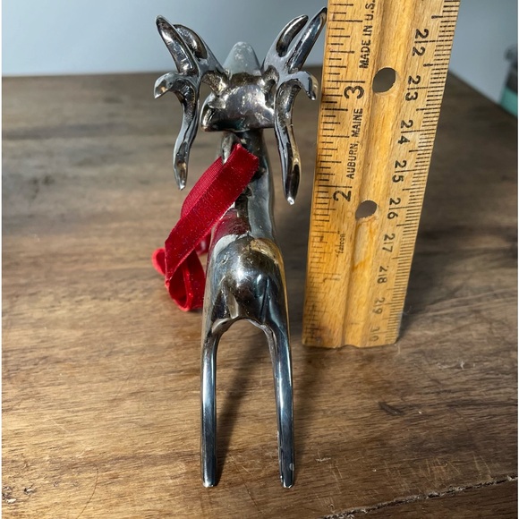 Pottery Barn Reindeer vintage Christmas tree ornament silver plated - Picture 7 of 10